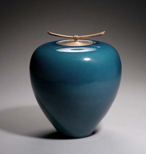 Spiral Urn: Cerulean by Carol Green - Click Image to Close